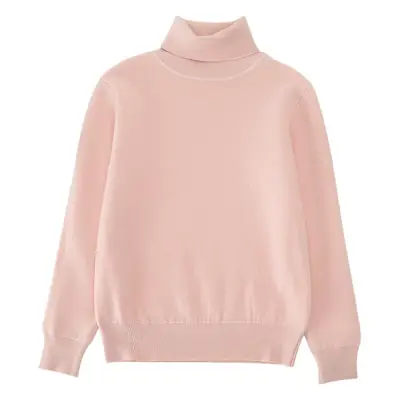 Fleece Lined Turtleneck Knitwear Mint Green for Kids
