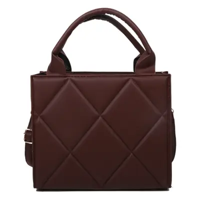 Women's Diamond Plaid Shoulder Bag Brown 2021