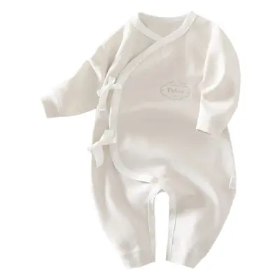 White Cotton Crossbody Baby Romper with Butterfly Design