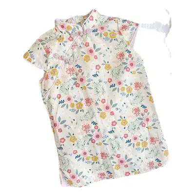 Children's Printed Cheongsam Dress Summer 2021