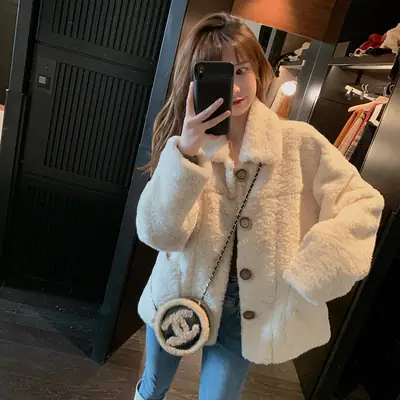 Lamb Wool Coat Women Autumn Winter 2021 Loose Fit