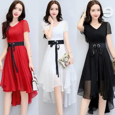 Women Slim Fit Dress Red Black 2020 Summer