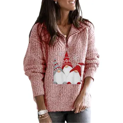 2023 Santa Claus Printed Knitted Women's Sweater