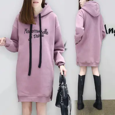 Women's Pink Fleece Hoodie with Embroidered Letter