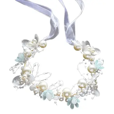 Cross-Country Flower Pearl Crystal Hair Band for Women