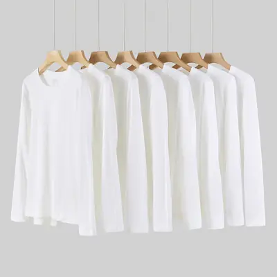 Men Heavy Cotton Long Sleeve T-Shirt Grey