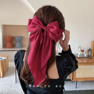 Black Bow Hairpin for Women's Back of Head