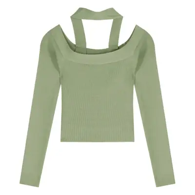 Women Knit Off-Shoulder Collar Top Maroon Spring Autumn 2025