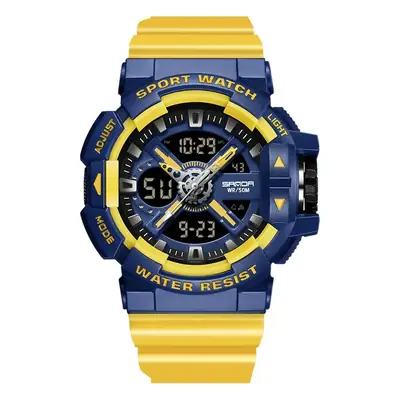 Sanda Men's Waterproof Sports Watch White Black Digital Display