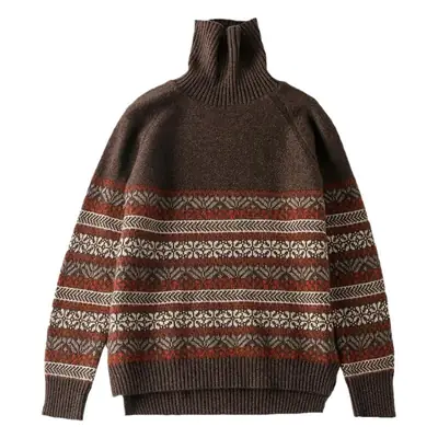 Women's Autumn Winter High Collar Jacquard Sweater