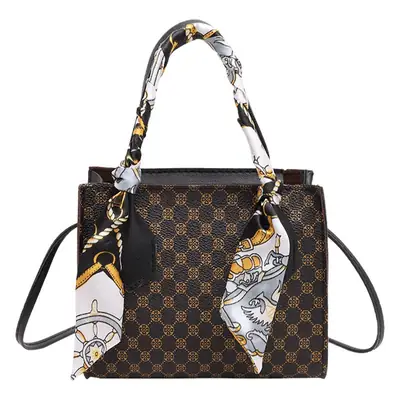Women's Printed Silk Scarf Bag with Crossbody Handle