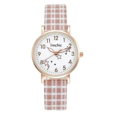 Net red ins Wind Watch female junior high school students check simple temperament small fresh casual fashion quartz watch wholesale