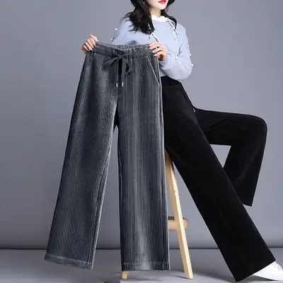 Women Corduroy Wide Leg Pants High Waist Drapey 2026