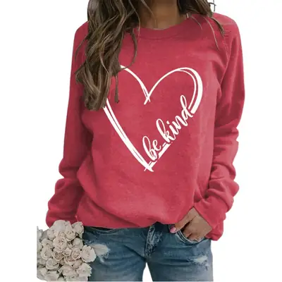 Be Kind Printed Sweater for Women Winter Grey