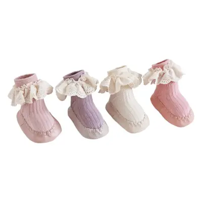 Cute Lace Baby Socks & Shoes Cream White