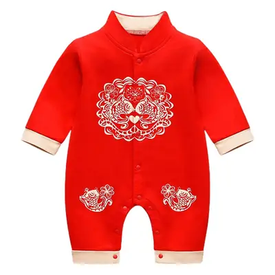 Baby Red New Year Jumpsuit for Boys Girls