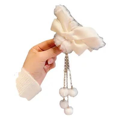 Plush Tassel Hair Clips for Girls & Women