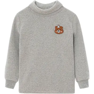 Girls Cotton T-Shirt High Collar Warm Autumn Winter