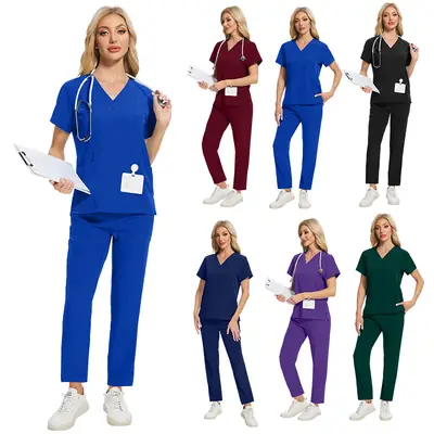 Clinic Nurse Two-Piece Blue Set for Women