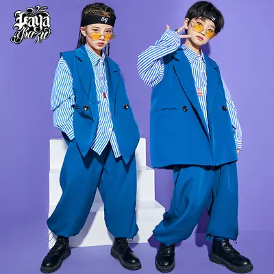 Children's Hip Hip Hop Hiphop suit Suit Vest Loose Boys' Performance Clothes Jazz Dance Girls' Performance Clothes
