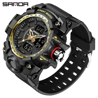 Sanda Multi-Functional Men's Digital Watch Green Black