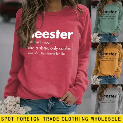 Women's Blue Seester Printed Sweatshirt Long Sleeve