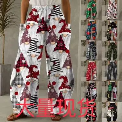2022 Christmas Style Christmas Pants Black Candy Design