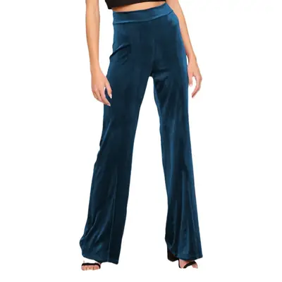 Women's Elasticated High Waist Pants Navy Blue 2022