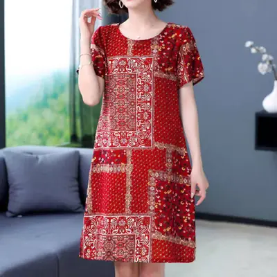 50yo Western Dress Slimming Elegant Women