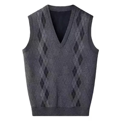 Winter V-Neck Knitted Vest for Men Women Warm Thickened