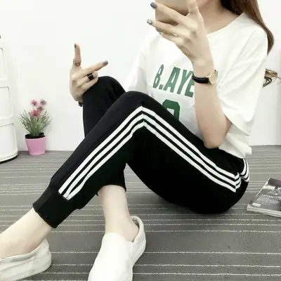 Women Korean Style Loose Sports Pants Large Size