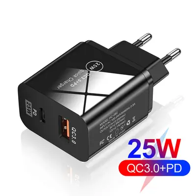 25WPD Fast Charging Type-C Adapter 5A European American