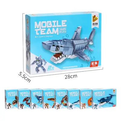 Mecha Marine Animal Building Blocks Toy Brown