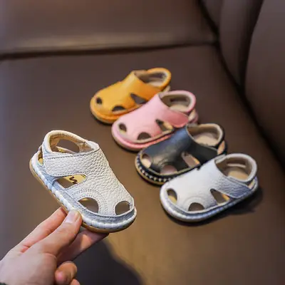 Summer New Baby Sandals 0-3 Years Old Boys' Toddler Shoes Soft Sole Female Baby Breathable Velcro Beach Shoes