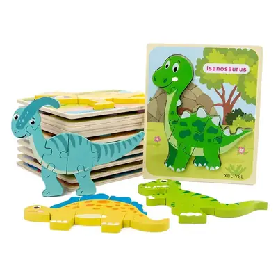 Green 3D Dinosaur Puzzle for Kids, Early Learning, Matching Pieces, Dinosaur Puzzle, 3D Design, Toy, 1 Pc