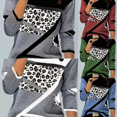 2022 Leopard Print Crossbody T-Shirt for Women