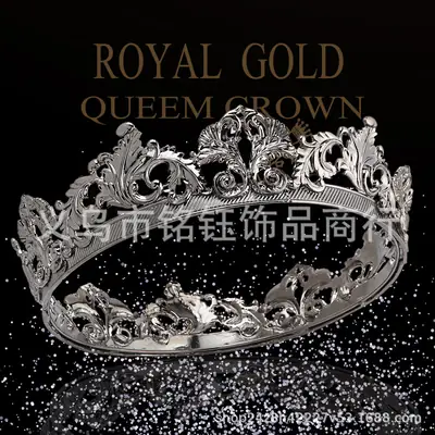 European American King Crown Headdress Queen Gun Black Retro Palace