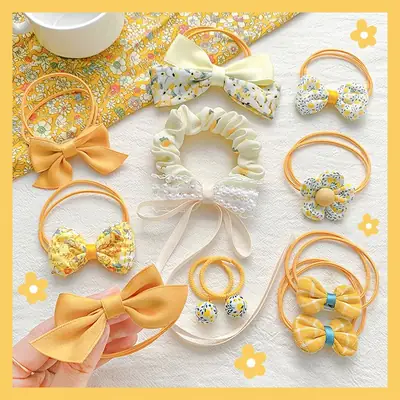 Girls Bow Hair Bands Autumn 2021 Rubber Sweet Little Girl