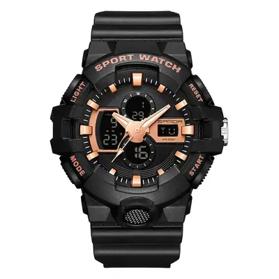 Sanda Black Sport Watch with 24/6 Digital Display