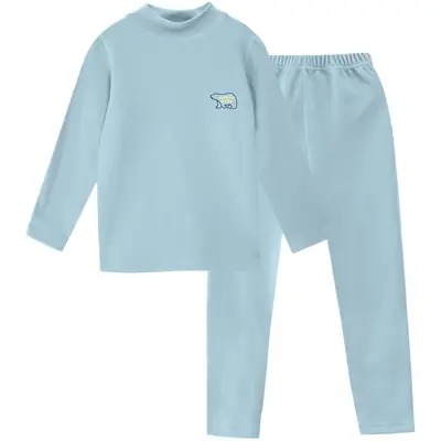 Little Green Dragon Winter Kids Thermal Pajamas Set