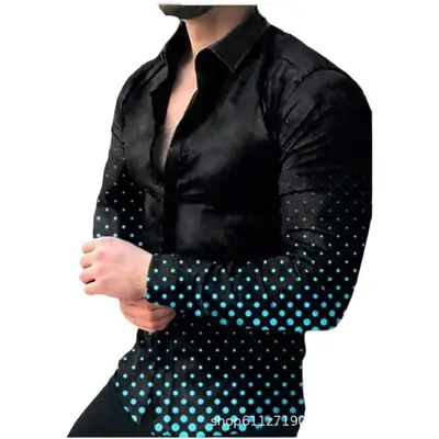 Men Printed Long Sleeve Shirt with Cross Design