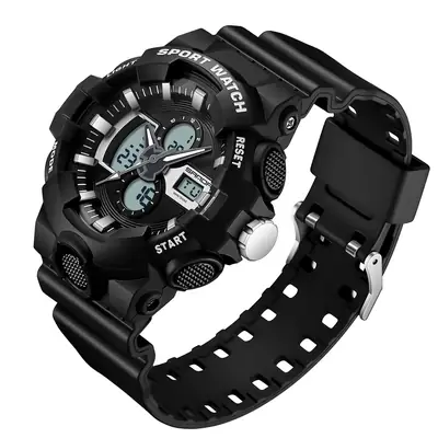 Sanda's Dual Display Sports Watch White Waterproof