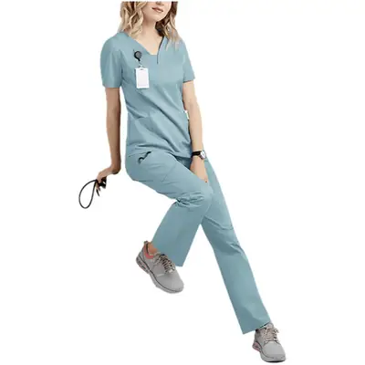 Gray Surgical T-Shirt & Trouser Set for Women