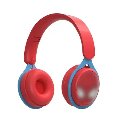 Red Wireless Bluetooth Headset with Foldable Design