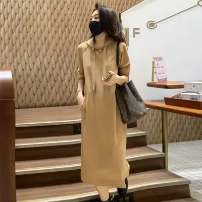 100kg Plus Size Long Sleeve Dress Autumn Winter Cross Border