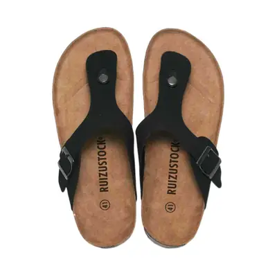 Ruizu 2026 New Spring and Summer Men's Cork Slippers, Women's Flip-Flops, Student Beach Shoes, Water-Resistant Cool Slippers, Trendy