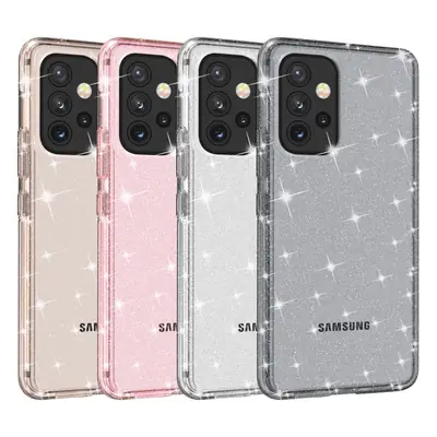 Samsung A33 Glitter Phone Case Pink Transparent Drop Resistant