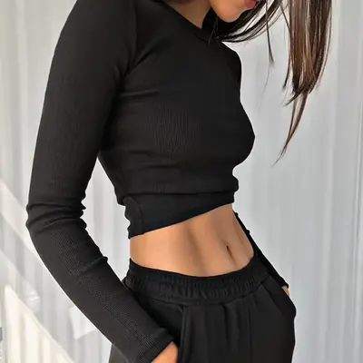 European American Fumei Top White Long Sleeve Top Bottom