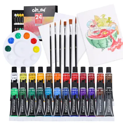 Watercolor paint 12 24 36 color 12ml watercolor beginner children's set Aluminum plastic tube factory wholesale