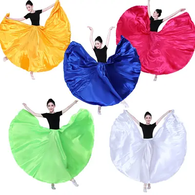 White Silk Dance Skirt for Women Performance Wear